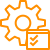 dl_pad, orange cartoon of a cog with a small checklist in front 