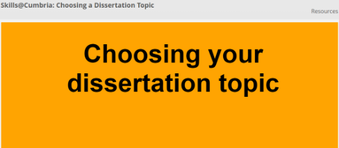 Choosing your dissertation topic, 